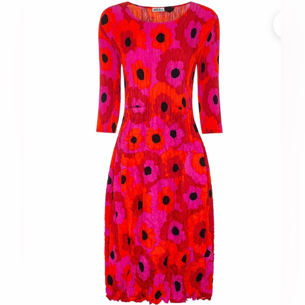 Australian Dress Brand, Alquema, Hot Pink, Vibrant Orange, & Black Smash Dress - Picture 5 of 16